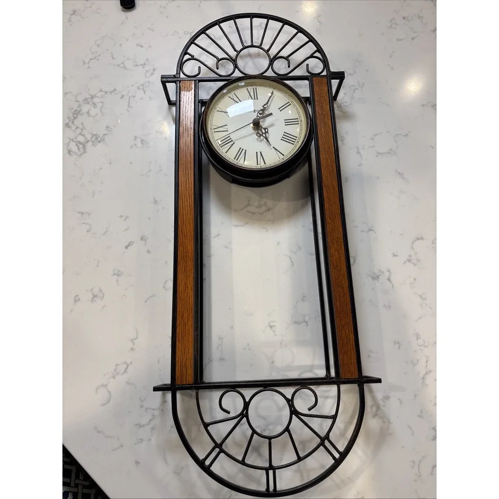 Howard Miller Devahn Wall Clock Antique Bronze Wrought Iron Roman Numeral 625241